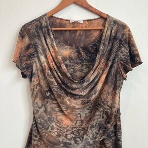 dress barn Elegant Brown and Orange Women's Top